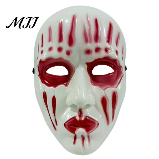 Scary Halloween Mask Full Face Mask, Dripping Blood Ghost Cosplay Adjustable Horror Prop for Party, Skull with Strap Adult Costume