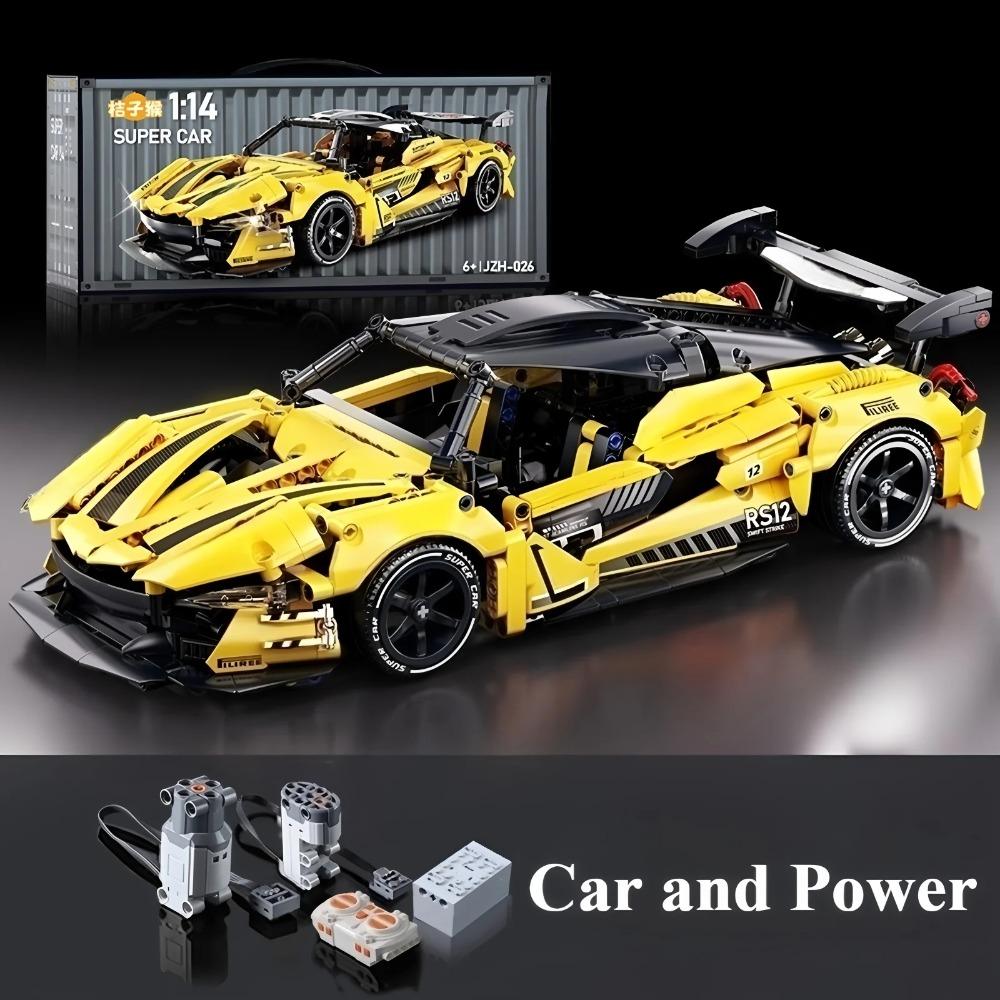 Racing building block toys, racing model building blocks 1:14 DIY sports car building block puzzles, children's gifts
