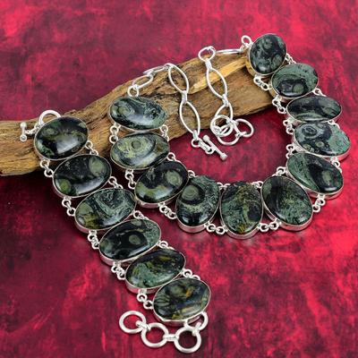 Star Galaxy Jasper Jewelry, 925 Solid Sterling Silver Jewelry Set ,Superb Natural Gemstone Necklace & Bracelet , Handmade Jasper Jewelry Gift For Love