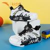 Anta Lightweight Comfortable Non-Slip Shock Absorbing Wear-Resistant Sweat-Absorbing Mid-Top Basketball Shoes Kids Sneaker White Black 312219952-2