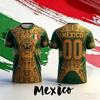 2026 Mexiko Fan Fußball T-Shirt Fußballtrikot Aztekischer Jaguar Druck Atmungsaktiv Schnelltrocknend Trainings-T-Shirt Fan Sport Oberteil Herren Damen