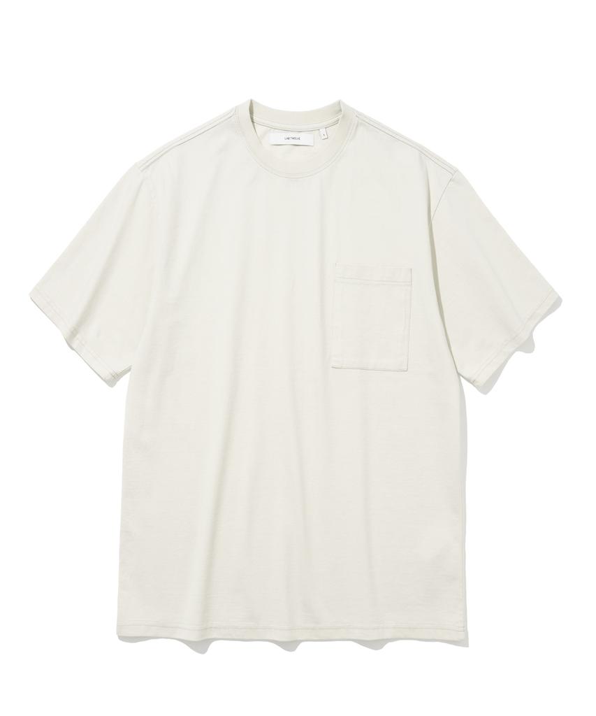 LAB12 24Ss Essential Pocket T-Shirt (Light Beige)