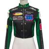 Womens Slim Fit Biker Style Baseball Jacket Stand Collar Zip-Up Casual Outerwear Streetwear