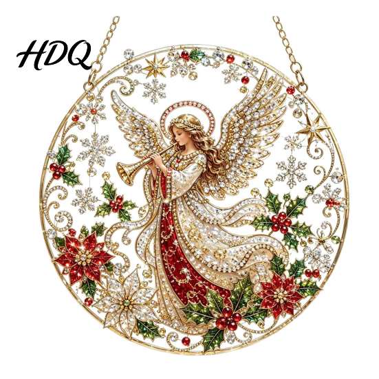 Decorative Hanging Ornaments for Home Christmas Diamond Art Ornament 2D Acrylic Pearl Painting Gift Friends