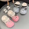 Girls' Cotton Shoes 2025 New Autumn and Winter Velvet Thickened Warm Hole Shoes Dual-purpose Outer Wear Medium and Older Children's Girls Cotton Mop