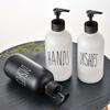 Juego de dispensador de jabón para platos de 500 ml para fregadero de cocina, jabón de manos, platos, detergente, botella de almacenamiento, botellas rellenables, color negro y blanco