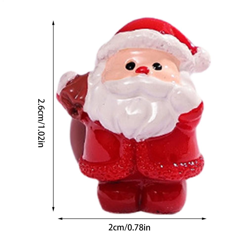 Mini Santa Figure Christmas Miniature Desktop Decor Collectible Santa Claus Ornament For Bedside Shelf Kitchen Dining Table Car