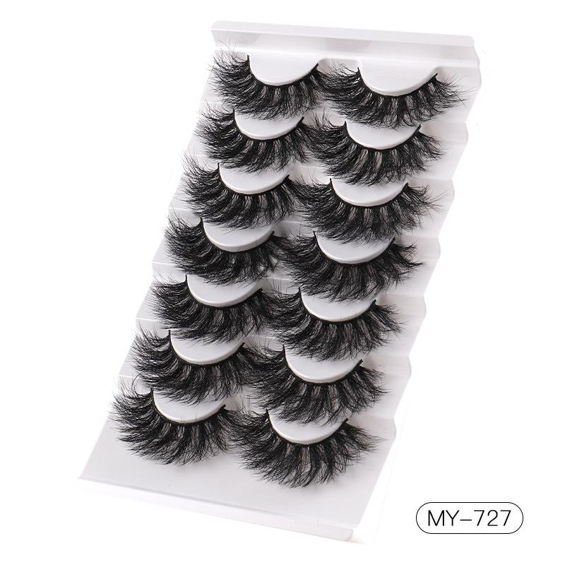7 Pairs Of Fried Hair Imitation Mink False Eyelashes Messy Natural Thick Eyelashes