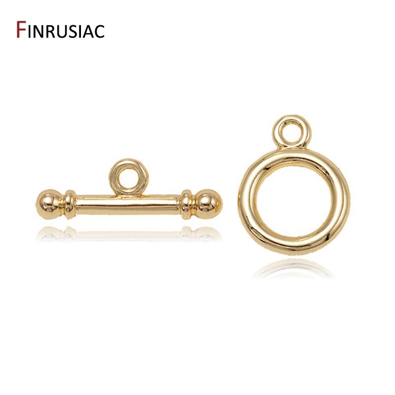 Supplies For Jewelry 14K Gold Plated Toggle OT Clasps For DIY Bracelets Necklaces Findings End Clasps Connectors Hooks Wholesale