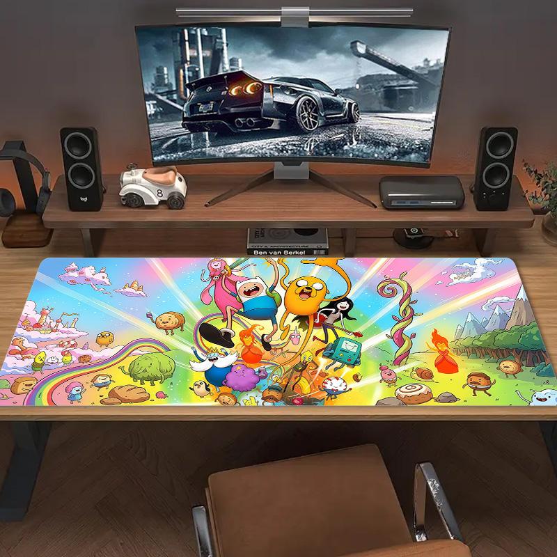 Adventure Time Lace Solid Color Mouse Pad Large Gaming Table Cushion Non-slip Laptop Tablet Big Mousepad XXL Mat Mini PC Playmat With Lock edge
