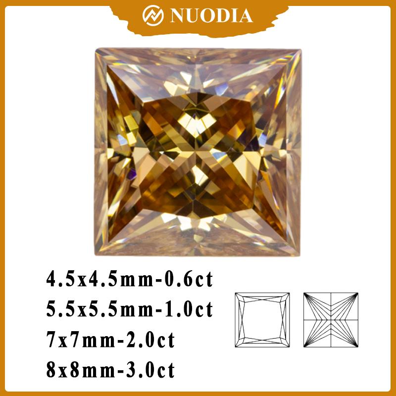 Champagne Moissanite Stone With Round/100 Faces/Pear/Emerald/Radiant/Oval/Princess/Heart/Cushion/Asscher/Marquise