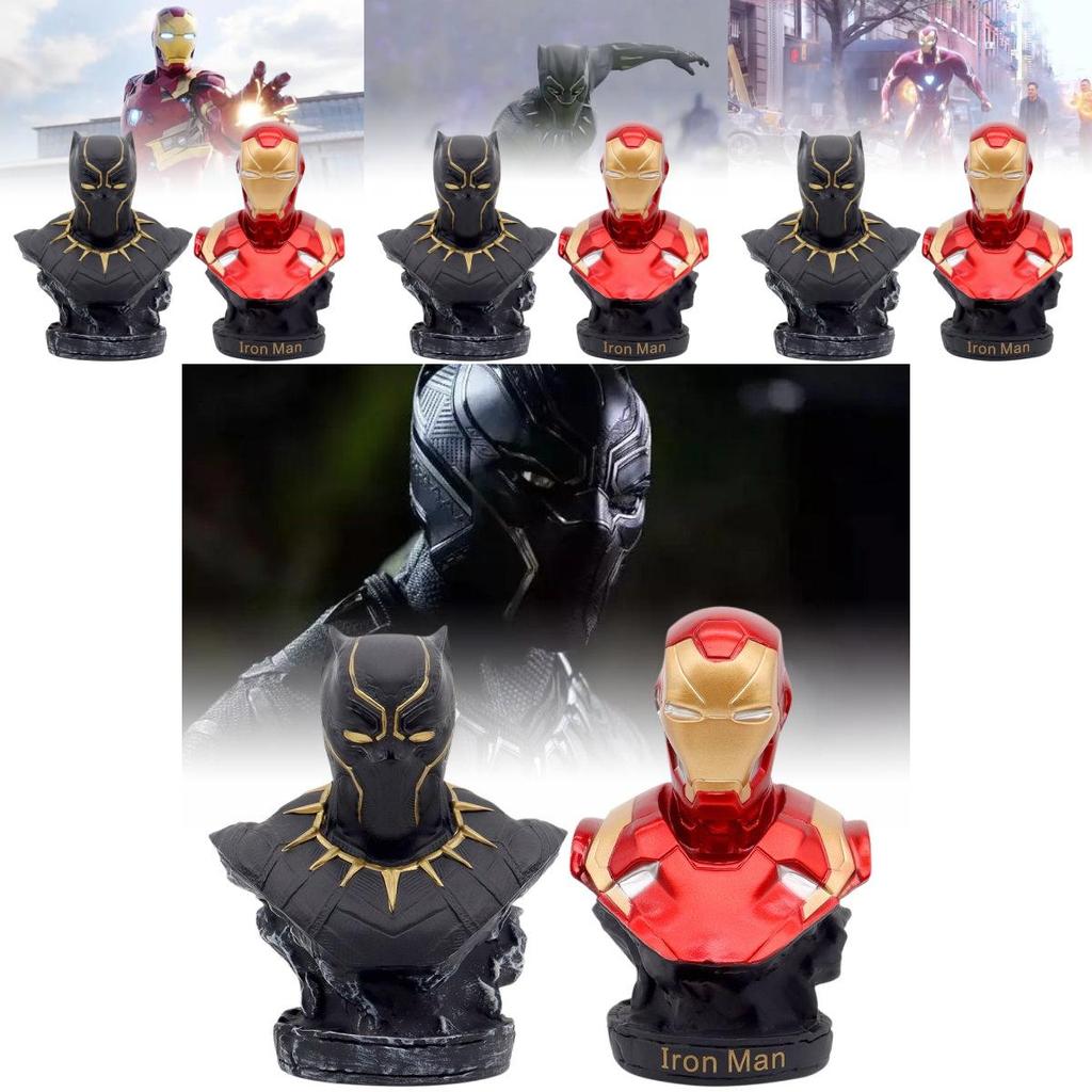 Atemberaubendes 16cm Eisen Schwarzer Panther Halbfigurenmodell Perfekt für Schreibtischdekoration Geschenke