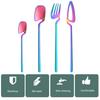 Set di Posate in Acciaio Inossidabile da 4 Pezzi con Design Ergonomico del Manico, Set di Posate Resistente alla Ruggine e alla Corrosione, Set di Posate con Finitura a Specchio per Casa Cucina