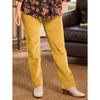 Women S Corduroy Straight Leg Casual Pants Elastic Waist Solid Color