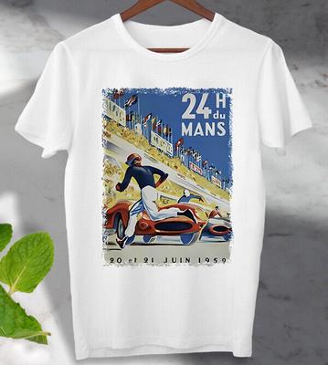 Le Mans 24 Ore 1959 Francia Auto da Corsa Maglietta Poster Unisex Uomo Donna Top