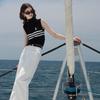 Sancai 2026 Spring High-Waist Straight-Leg White Jeans