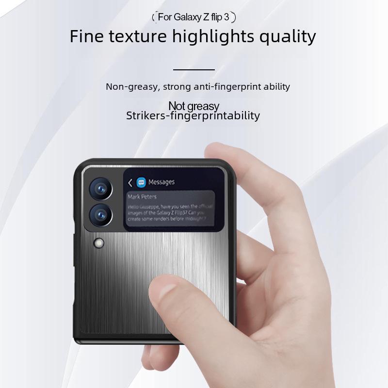 Samsung Z Flip Series Brushed Stainless Steel Heat Dissipation Phone Case