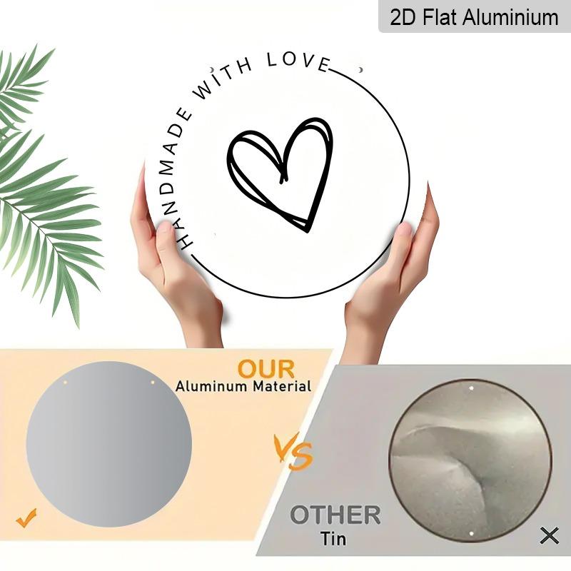 2D Flat Retro Aluminum Wall Stickers in Various Sizes. "Handmade with Love" Themed Wall Hangings with A Minimalist Heart-shaped Design Perfect for