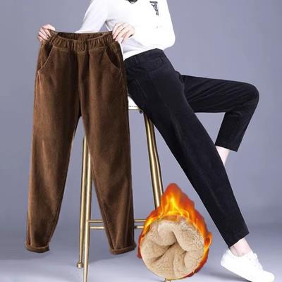 Thickened Corduroy Haren Pants for Women Autumn Winter Ladies