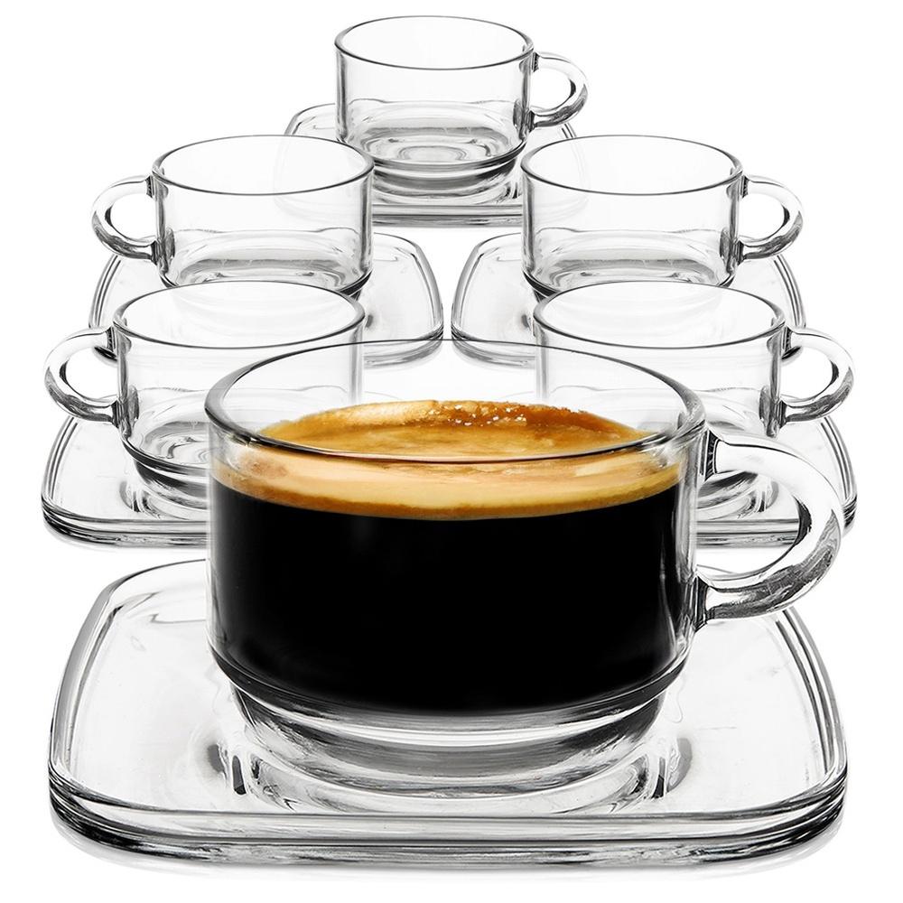 Glas mit Untertasse 250 ml 6 St.