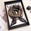 Long small silk scarf women's spring, autumn and summer black neck protection scarf with shirt streamer ribbon belt thin scarf