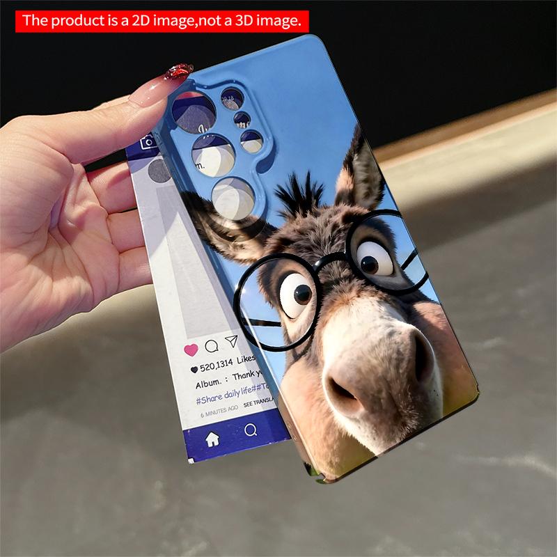 2DFlat Samsung phone case Glasses-Wearing Donkey in Sunny Field Applicable to Galaxy S22 S23 S24 S25ULTRA S26 A12 A13 A14 A15 A16  A34 A35 A54 A55