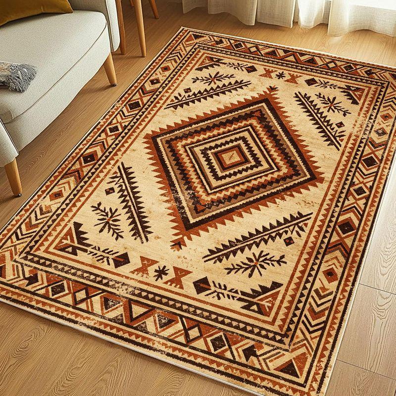 Southwest Aztec Tribe Geometric Carpet Soft Anti Slip Washable Floor Mat Living Room Bedroom Study Ethnic Style Home Decor