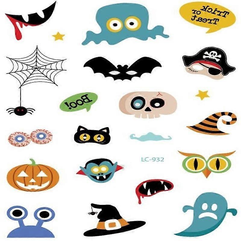 New Waterproof Halloween Tattoo Stickers Masquerade Death Spirit Face Stickers Funny Tattoo Temporary Tattoo Stickers