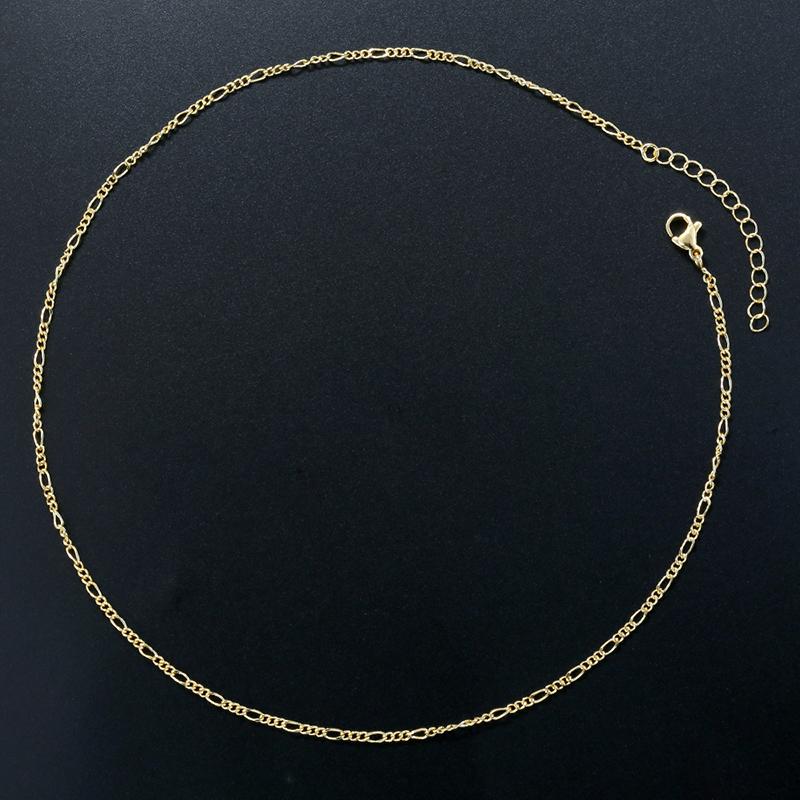 ZHUKOU Copper-Plated Gold Oval Lip Chain - Versatile O-Shaped Ripple Collar Necklace Accessory for Jewellery Making:VL729