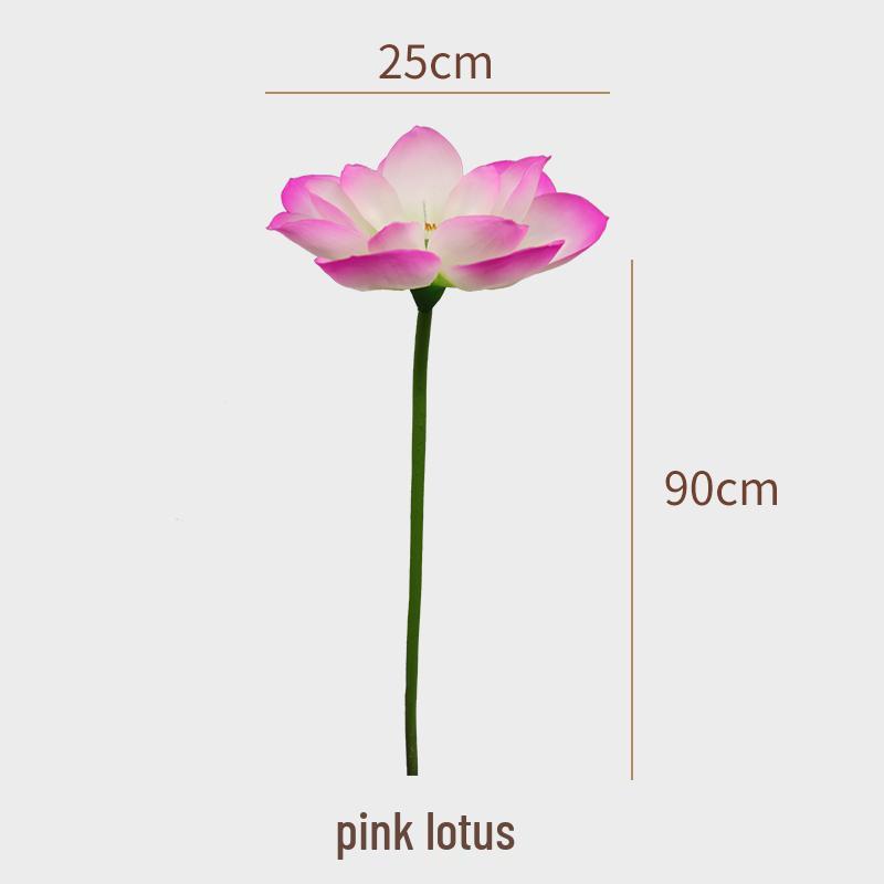 Artificial Lotus Bouquet with Stem, Leaf, and Seed Pod Decoration - Silk Flower Ornament