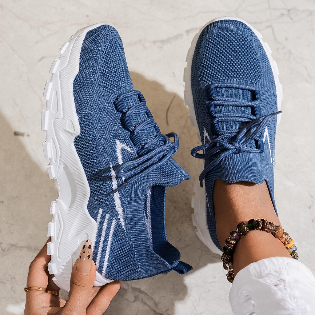 2025 New Spring Breathable Mesh Casual Shoes Lace-up Non Slip Woman Vulcanize Shoes Comfortable Women's Platform Sneakers