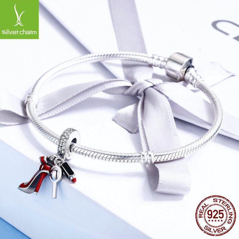 European & American S925 Sterling Silver Beads High Heels Queen Series DIY Pendant Jewelry Set