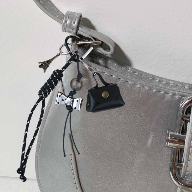Fashion Keychain Bag Charm Enhancing Style with Practical Alloy and Leather Bags Pendant for Daily Commute or Travel