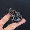 Larvikite Pendant, 999 Copper Wire Wrapped Gemstone Jewelry, Handmade Pendant Amazing Jewelry, Gift For Her
