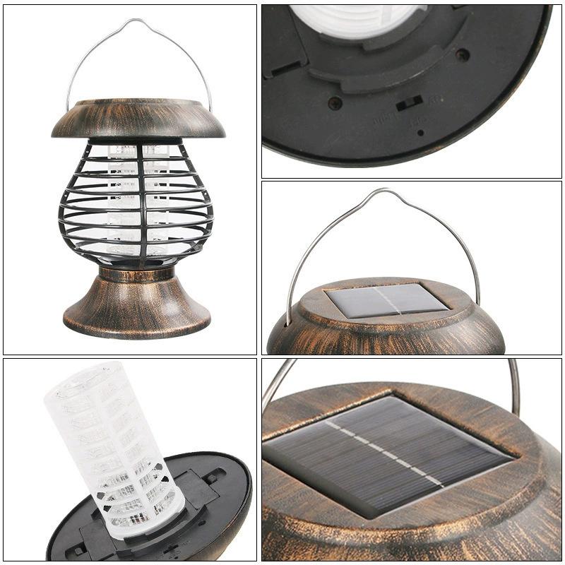 Solar-powered Mosquito Killer Lamp for Garden Lawn Insect Killer for Ground-mounted Wall-mounted Set Multi-functional Night Light Set