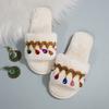 Fashion Crystal Fluffy Women Slippers Home Fashion Luxury Designer Shoes Woman Flat Autumn Winter Faux Fuzzy Fur Slides Indoor Elegant