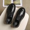 Men Fashion Casual Business Platform Derby Shoes Male Genuine Leather Loafers Slip On Wedding Shoes Harajuku Streetwear