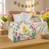 1pc Scandinavian Modern Tissue Box Cover Compatible for Tissues - Pastel Spring Floral Bird & Easter Egg Patterns, Decorative Storage Organizer for Ki