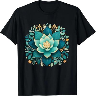 Elegantní lotosový květ pro fanoušky jógy Květinový estetický designové tričko