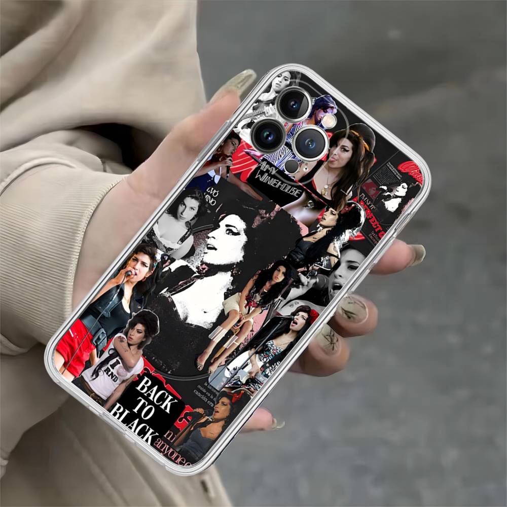 Schöne Frau A-Amy W-Winehouse Transparente Handyhülle Für IPhone 16 15 14 13 12 11 Pro Max Plus Weiche Hülle