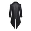 Men Tuxedo Gothic Style Slim Fit Tuxedo Jacket Lapel Long-Sleeved Suit Coat Retro Design Punk Mid-length Overcoat