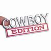 1X Cowboy Edition Emblems 3D Badges Decal for Universal Car Truck SUV Chrome Red