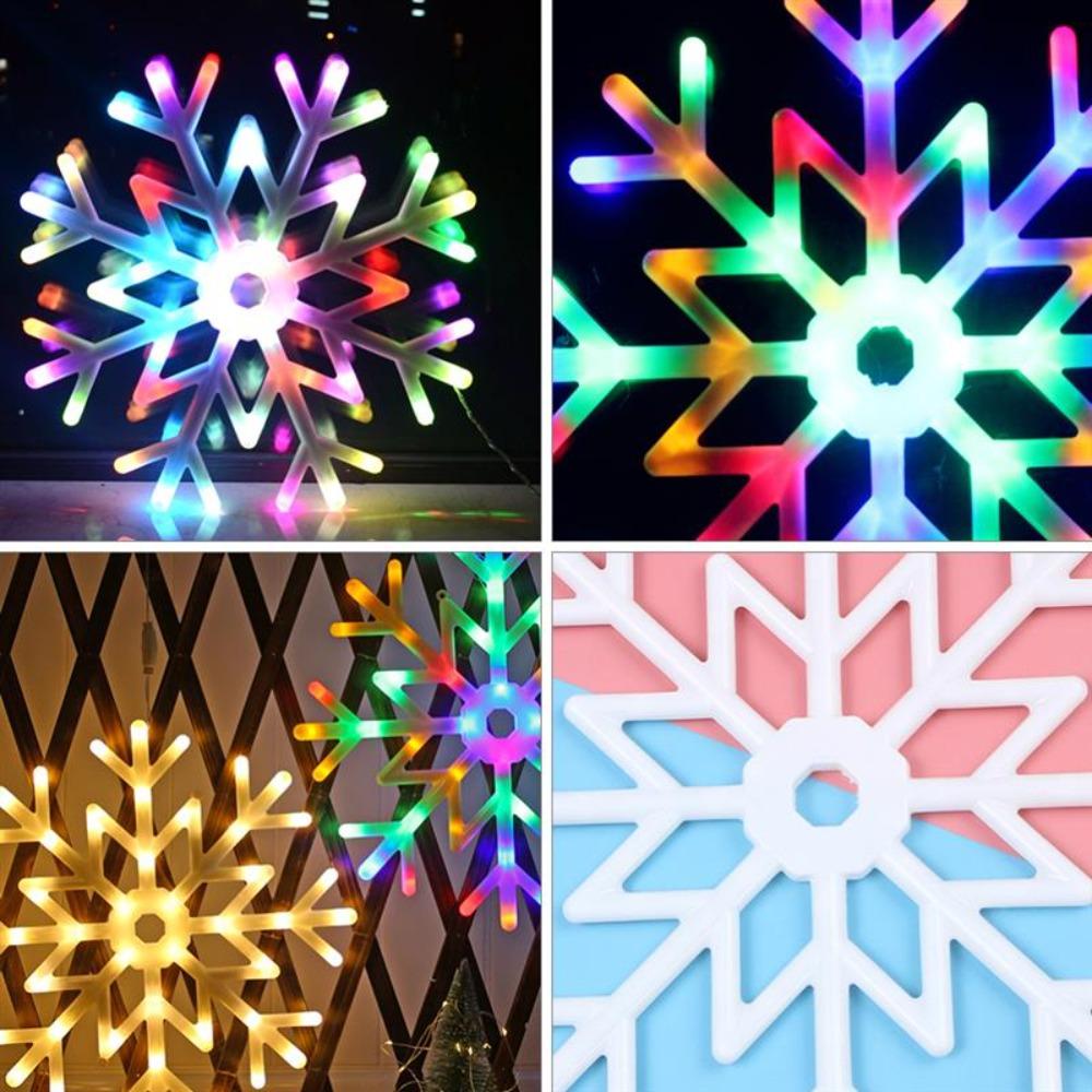 Schmuck Weihnachtsbaum Fensterdeko Hängendes Licht LED Lichterkette Stern Schneeflocke