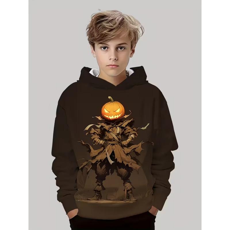 Spring And Autumn Fashion Men's Hoodie Anime Pumpkin Pattern 3D Print Sweatshirt Hoodies Street Casual Boy Sweatshirt Men's Oversized Top Clothing
