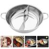Stainless Steel Divided Hotpot Pot Double Handle Thickened Hot Pot Cooker Suitable Gas Induction Electric Stove
