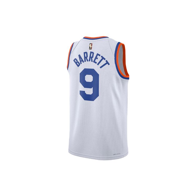 Nike NBA New York Knicks RJ Barrett Classic Edition Jersey White/Blue Men Streetwear DB4121-100