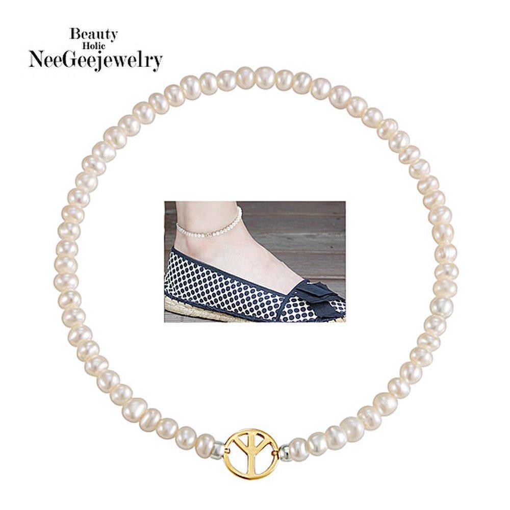 [Neegee] 14K Gold Mini Pearl Anklet