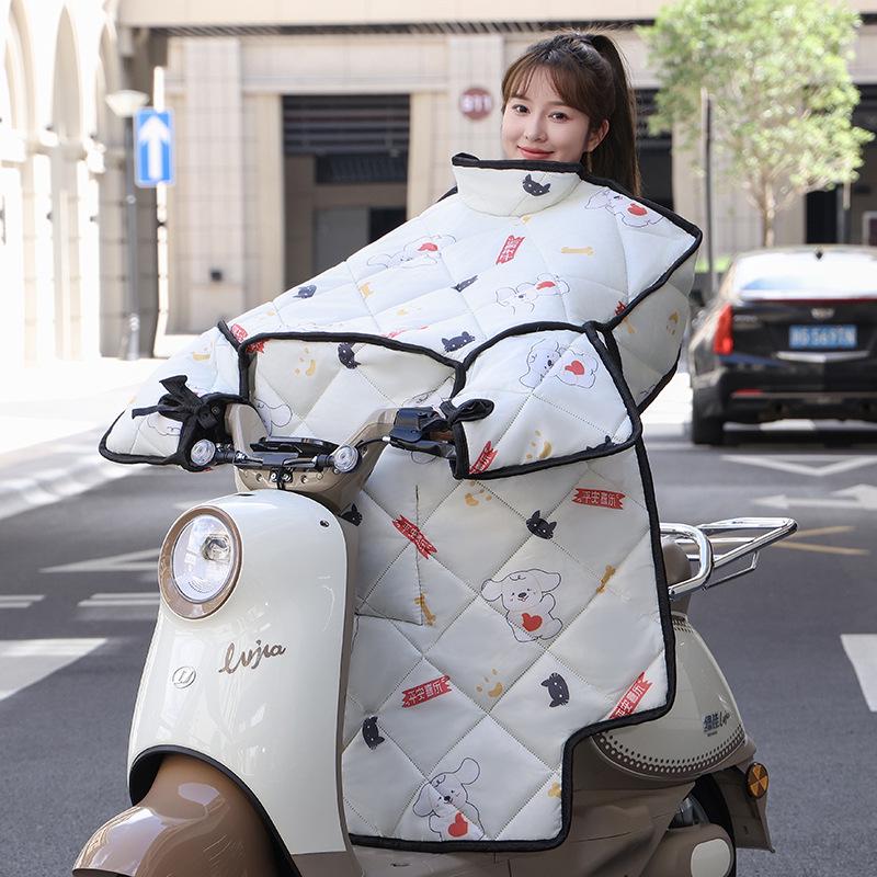 Plush Winter Windproof Electric Vehicle & Motorcycle Cover - Universal Year-Round Cold Protection