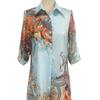 Women's Boho Printed Shirt 46085 Sleeve Maxi Dress Button