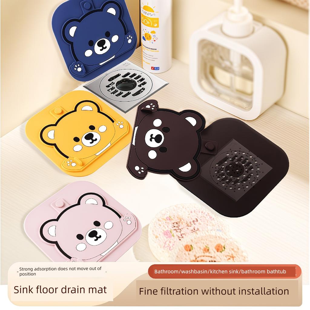 Cartoon 2-in-1 Floor Drain Cover for Bathroom, Universal Sewer Anti-Odor Silicone Floor Drain Deodorizer